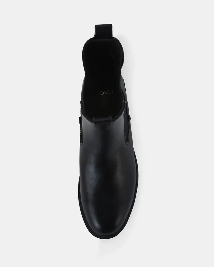 NOVO Shoes DAMO BLACK Slip On Boots Women Flat Boots
