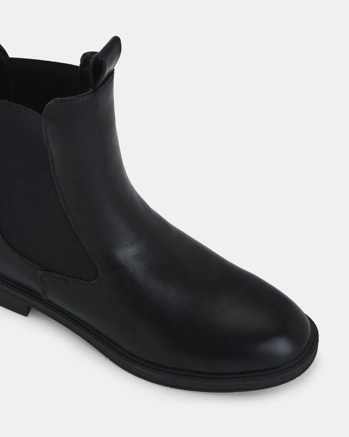 NOVO Shoes DAMO BLACK Slip On Boots Women Flat Boots