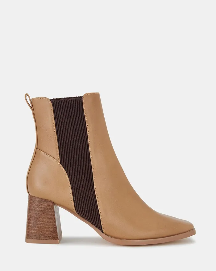 NOVO Shoes DOMINICA CAMEL Chelsea Boots Women Ankle Boots