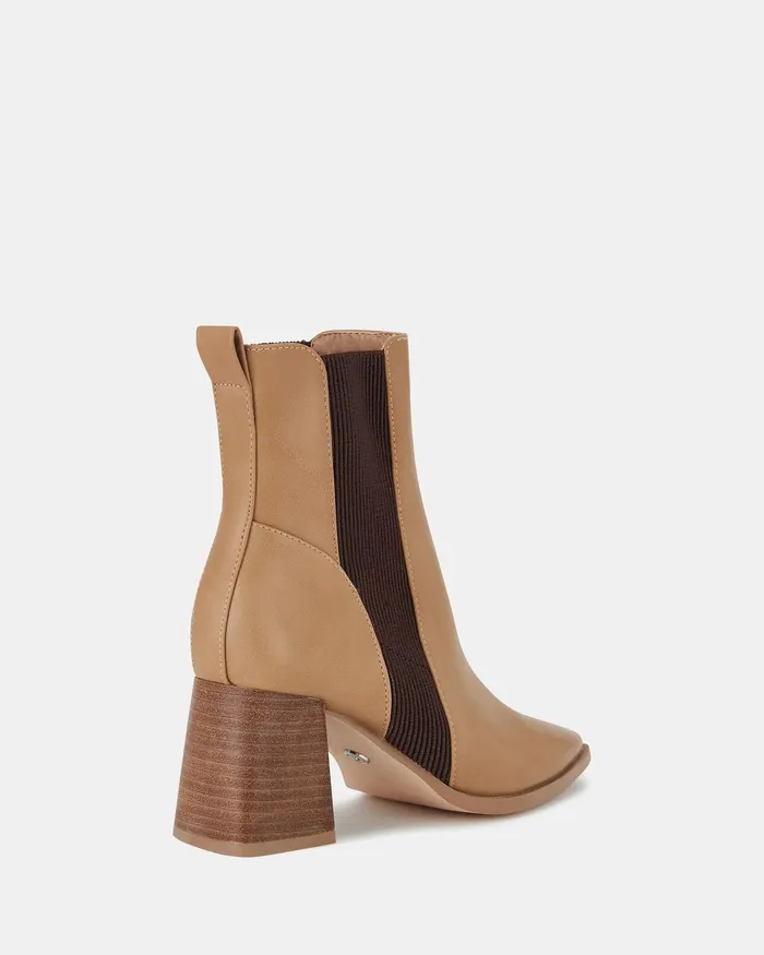 NOVO Shoes DOMINICA CAMEL Chelsea Boots Women Ankle Boots