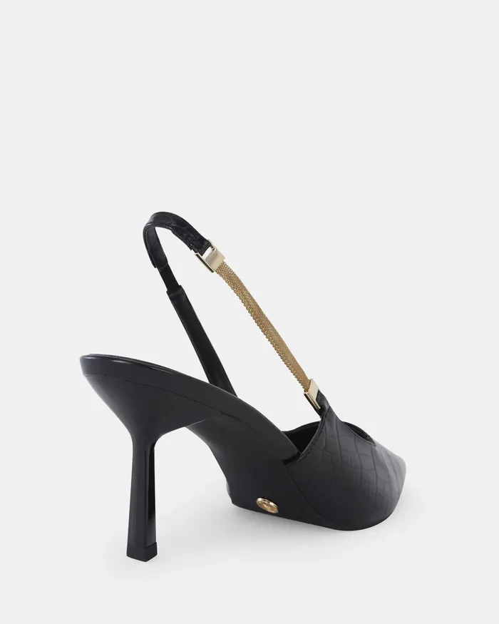 NOVO Shoes INIGO Black Croc Pumps Women Party