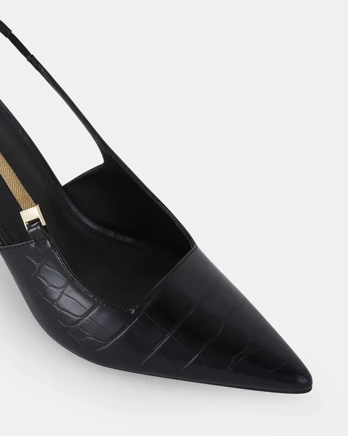 NOVO Shoes INIGO Black Croc Pumps Women Party