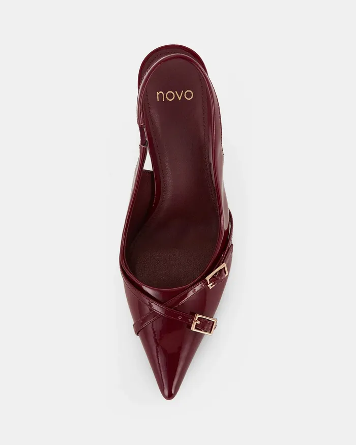 NOVO Shoes Party Women IGGI DEEP RED PATENT High Heels