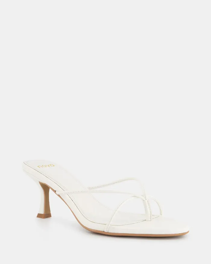 NOVO Shoes Party Women URBE WHITE Open Toe Heels