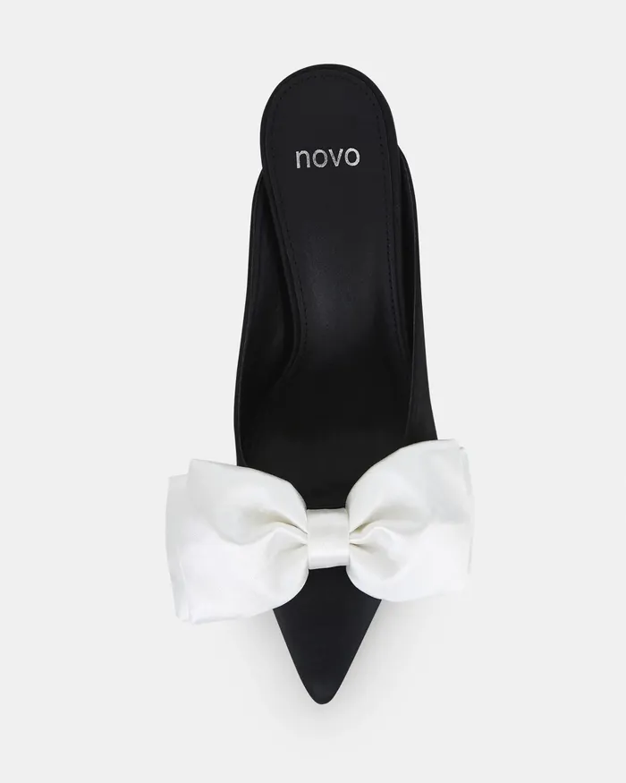 NOVO Shoes Pumps Women ZIENNA BLACKWHITE Closed Toe Heels