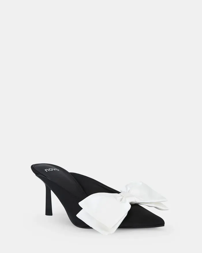 NOVO Shoes Pumps Women ZIENNA BLACKWHITE Closed Toe Heels