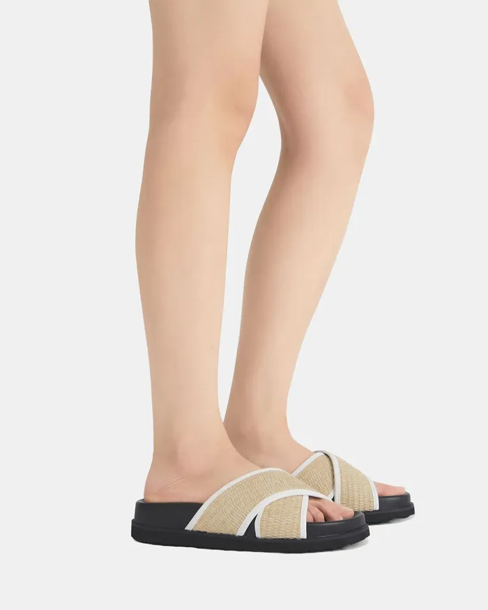 NOVO Shoes SAOIRSE NATURAL RAFFIA Women Slides
