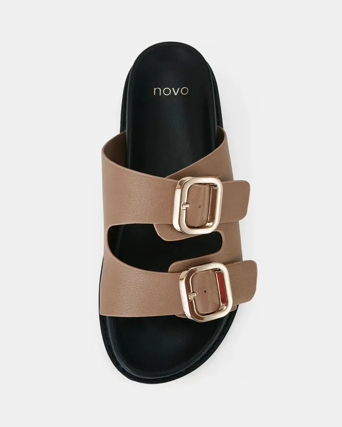NOVO Shoes SASCHA ALMOND Flatform Women Flat Sandals