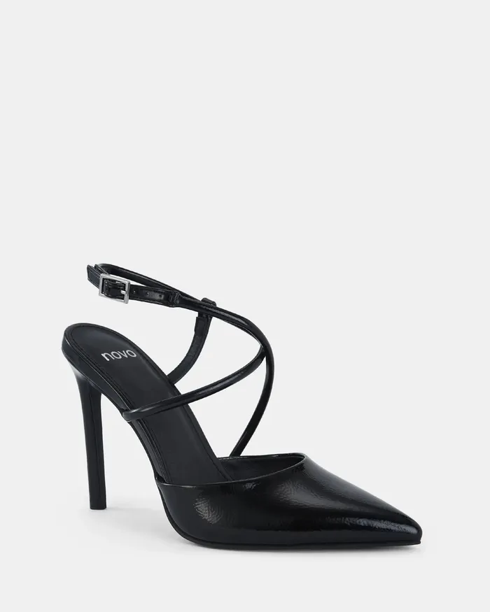 NOVO Shoes Stilettos Women IZANO BLACK Closed Toe Heels