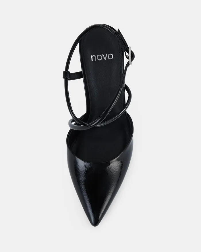 NOVO Shoes Stilettos Women IZANO BLACK Closed Toe Heels