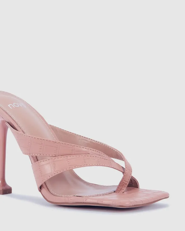 NOVO Shoes ZAWADI Buff Martini Heels Women Mules