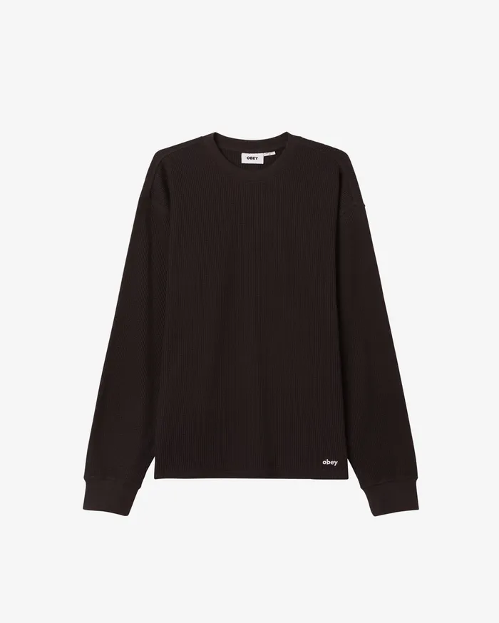 OBEY Clothing TOPS Men LOWERCASE II LS THERMAL Pirate Black