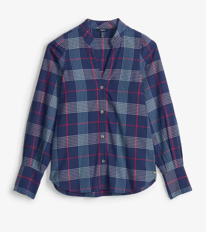 Olivia Blouse 8211 Patriot Blue Plaid Hatley