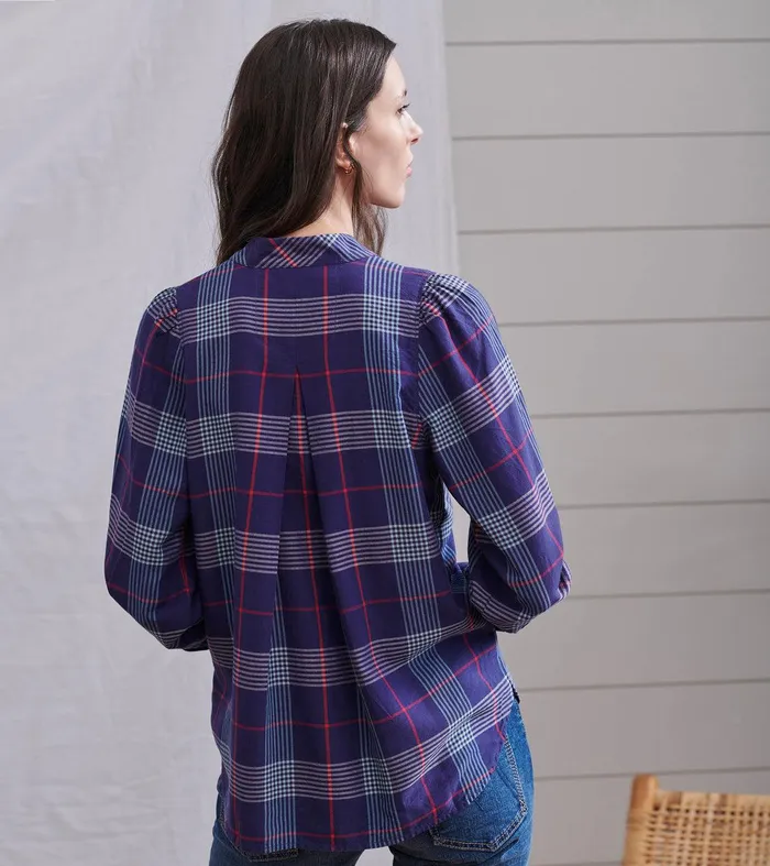 Olivia Blouse 8211 Patriot Blue Plaid Hatley