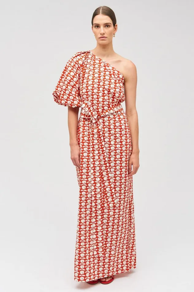 Oroton Apple Stamp One Shoulder Dress Poppy Women Dresses Oroton Apple Stamp One Shoulder Dress Poppy Women Dresses