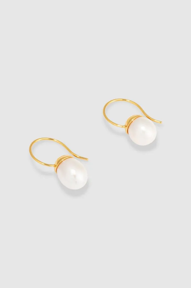 Oroton Bonnie Tear Drop Bead Earrings Goldpearl Women Jewellery Oroton Bonnie Tear Drop Bead Earrings Goldpearl Women Jewellery