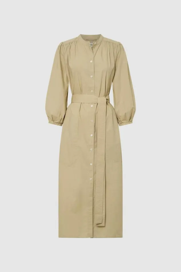 Oroton Cleo Poplin Dress Wheat Women Dresses