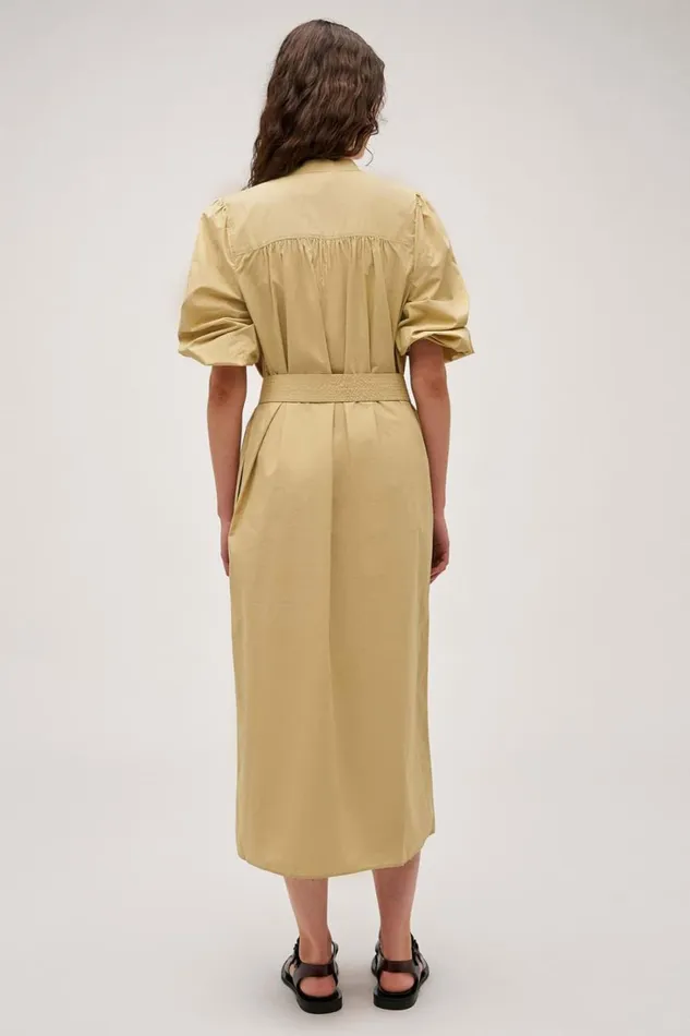 Oroton Cleo Poplin Dress Wheat Women Dresses Oroton Cleo Poplin Dress Wheat Women Dresses