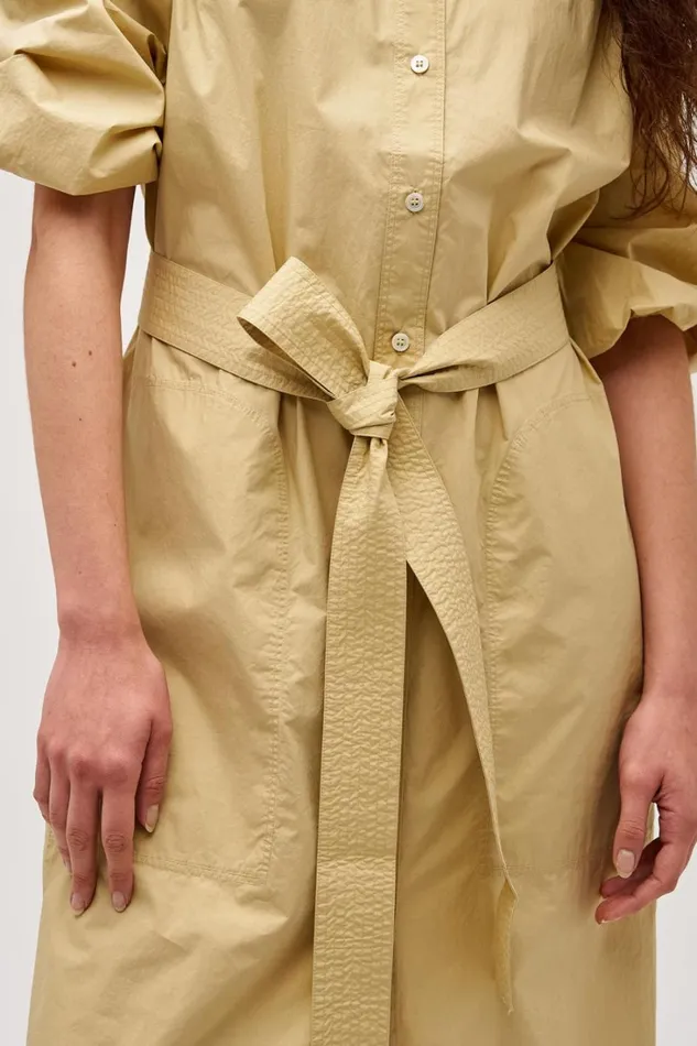 Oroton Cleo Poplin Dress Wheat Women Dresses Oroton Cleo Poplin Dress Wheat Women Dresses