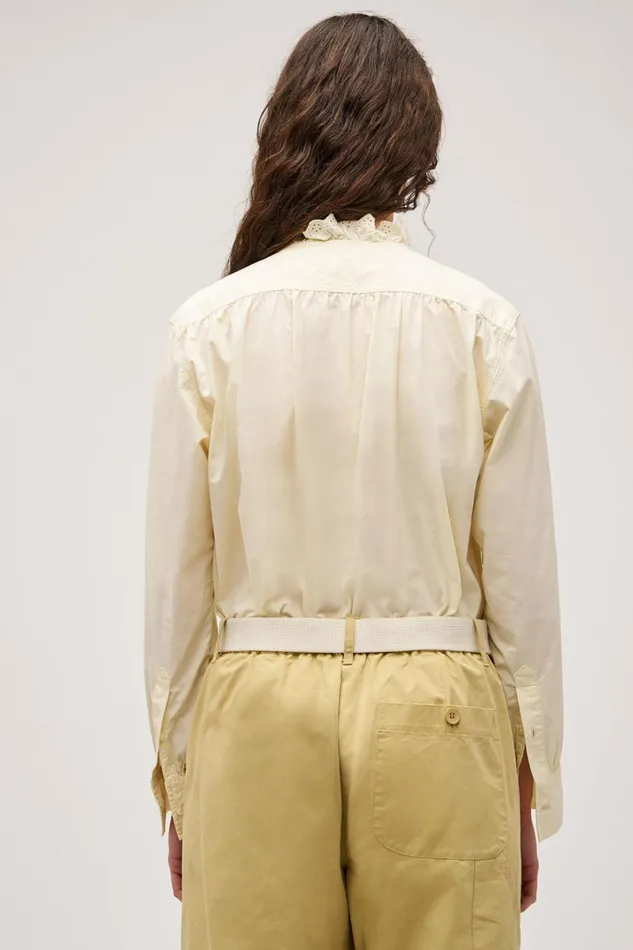 Oroton Hazel Ruffle Blouse Vanilla Crme Women Tops Oroton Hazel Ruffle Blouse Vanilla Crme Women Tops