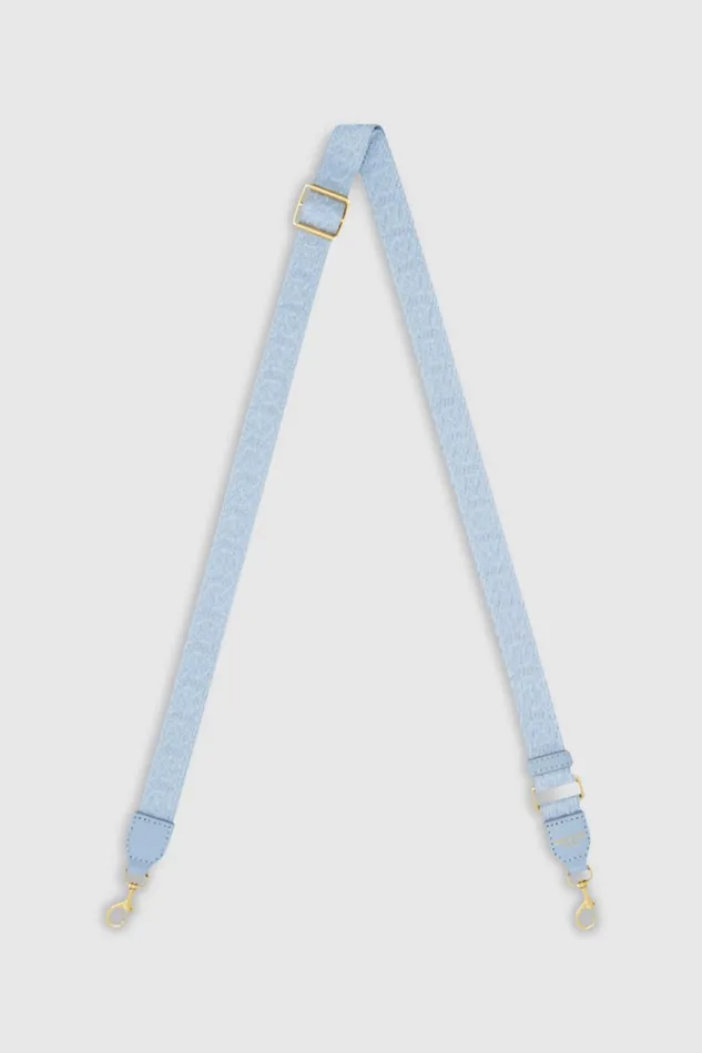 Oroton Logo Narrow Webbing Strap Denim Women Bag Straps