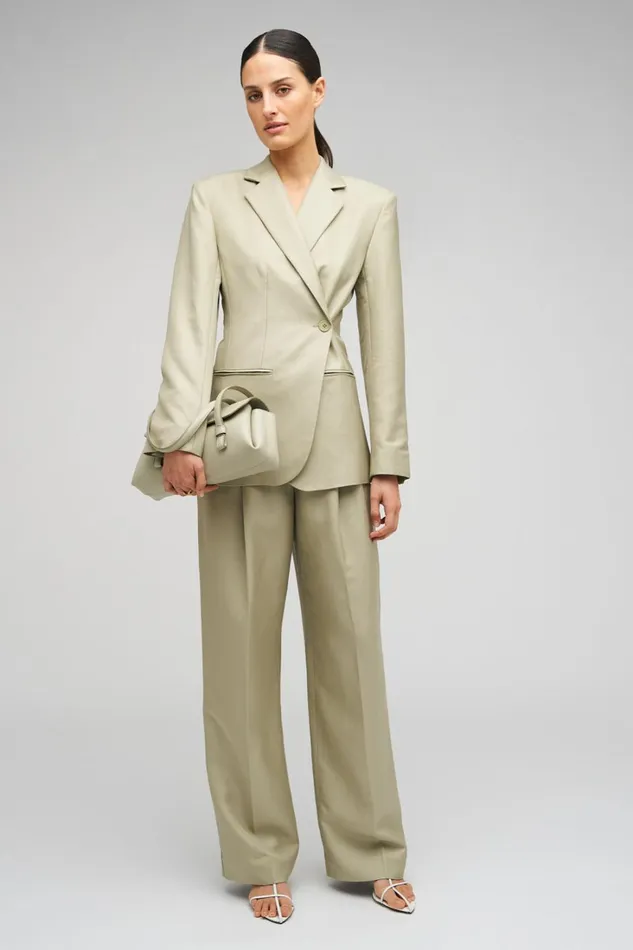 Oroton Pleat Pant Laurel Women Pants