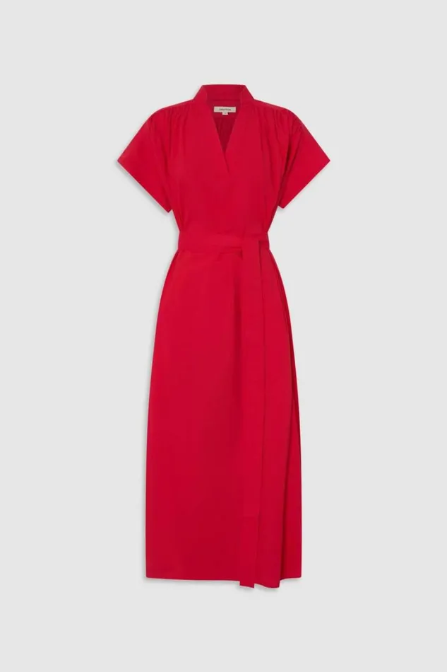 Oroton Rae Gathered Dress Market Red Women Dresses