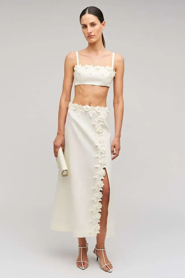 Oroton Rosebud Lace Bralet Soft Cream Women Tops Oroton Rosebud Lace Bralet Soft Cream Women Tops
