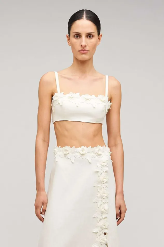 Oroton Rosebud Lace Bralet Soft Cream Women Tops Oroton Rosebud Lace Bralet Soft Cream Women Tops