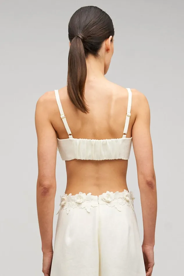 Oroton Rosebud Lace Bralet Soft Cream Women Tops Oroton Rosebud Lace Bralet Soft Cream Women Tops