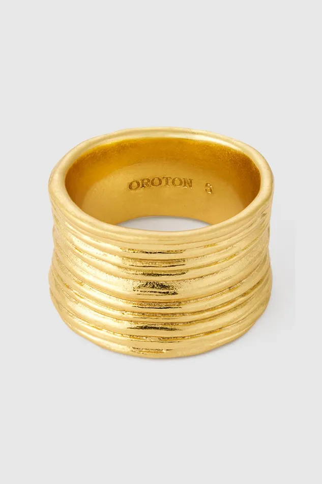 Oroton Seagrass Ring Worn Gold Women Jewellery