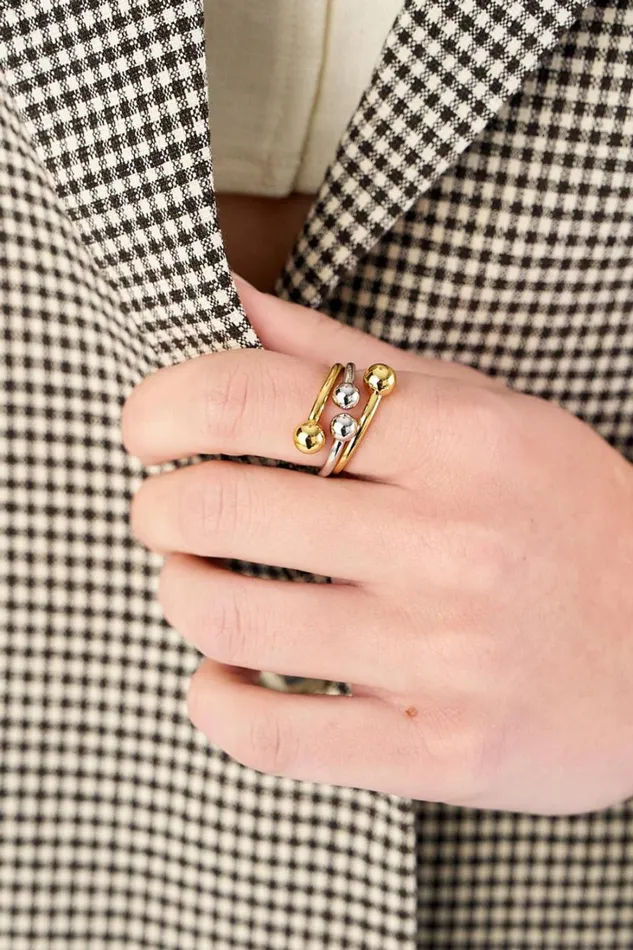 Oroton Sphere Split Ring Goldsilver Women Jewellery Oroton Sphere Split Ring Goldsilver Women Jewellery
