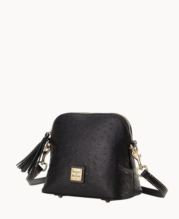 Ostrich Domed Crossbody Black Woman Dooney and Bourke Crossbodies Ostrich Domed Crossbody Black Woman Dooney and Bourke Crossbodies