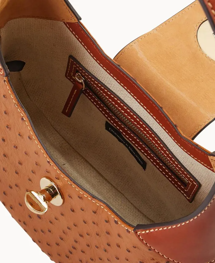 Ostrich Turnlock Hobo 26 Caramel Woman Dooney and Bourke Shoulder Bags Ostrich Turnlock Hobo 26 Caramel Woman Dooney and Bourke Shoulder Bags