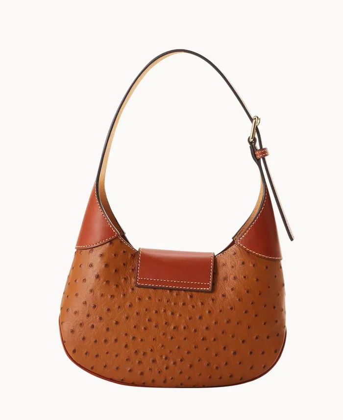Ostrich Turnlock Hobo 26 Caramel Woman Dooney and Bourke Shoulder Bags Ostrich Turnlock Hobo 26 Caramel Woman Dooney and Bourke Shoulder Bags