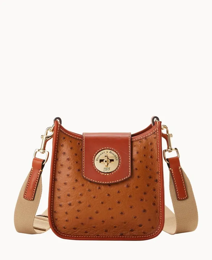 Ostrich Turnlock Messenger 20 Caramel Woman Dooney and Bourke Mini Bags