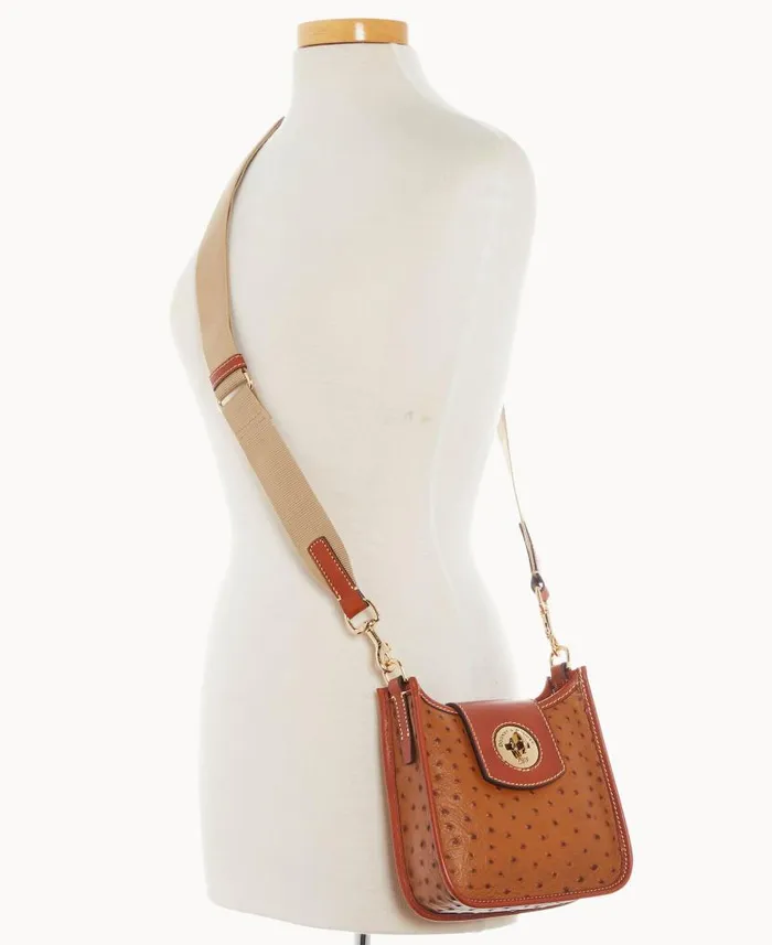 Ostrich Turnlock Messenger 20 Caramel Woman Dooney and Bourke Mini Bags Ostrich Turnlock Messenger 20 Caramel Woman Dooney and Bourke Mini Bags
