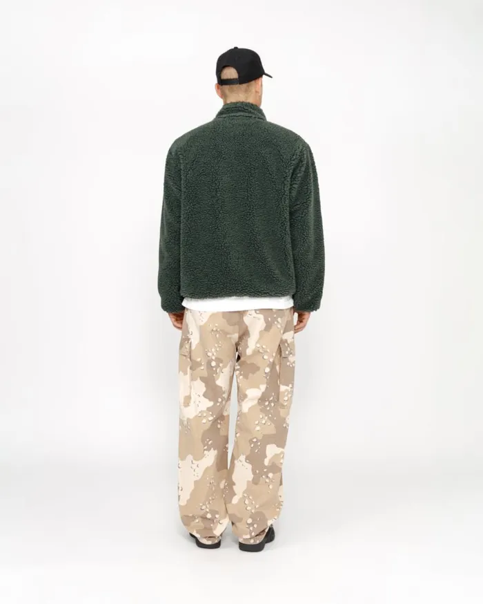Outerwear MenWomen Stussy SHERPA REVERSIBLE JACKET Dark Green