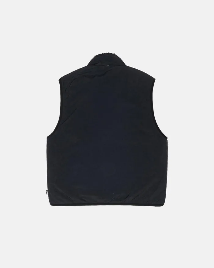 Outerwear MenWomen Stussy SHERPA REVERSIBLE VEST Black