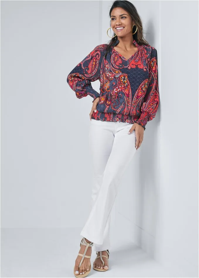 PAISLEY TOP Navy Multi Women VENUS Night Out Tops