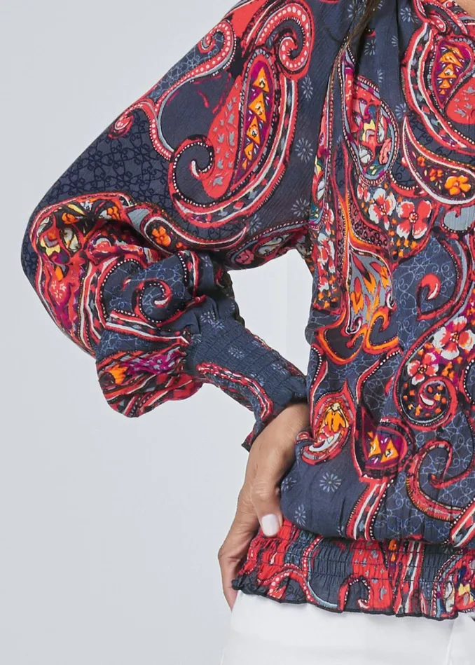 PAISLEY TOP Navy Multi Women VENUS Night Out Tops