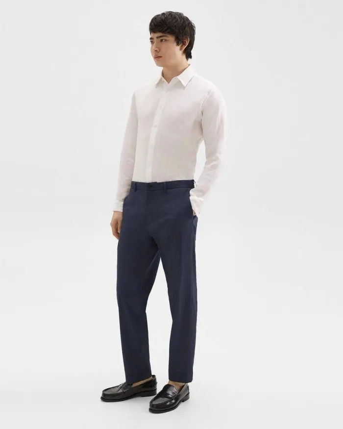 Pants Men Theory Curtis Drawstring Pant In Good Linen Space