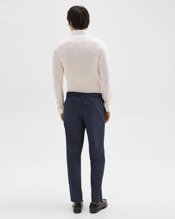 Pants Men Theory Curtis Drawstring Pant In Good Linen Space