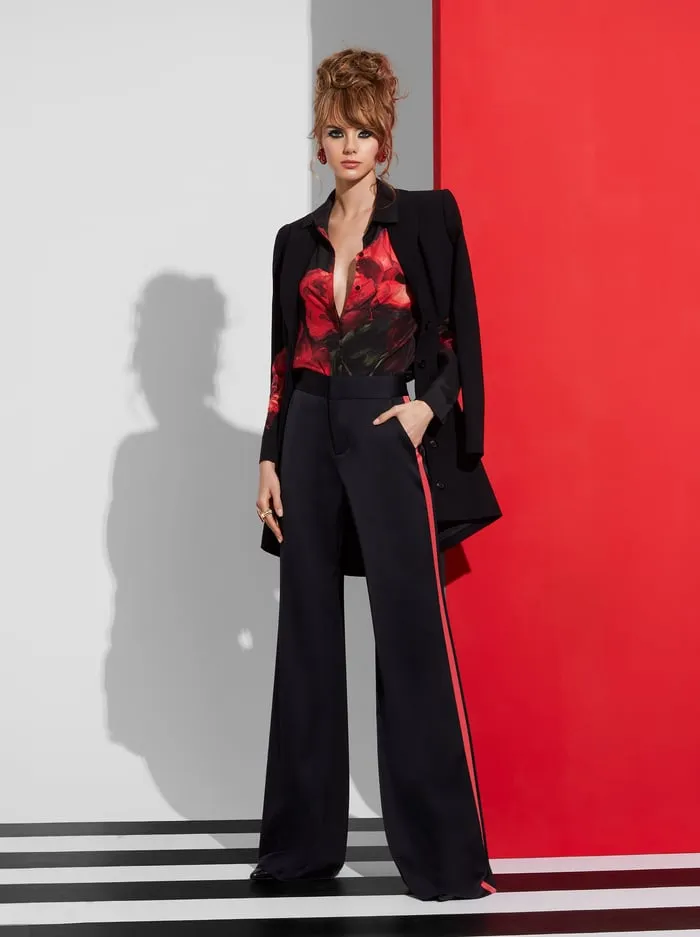 Pants Women Alice Olivia Dylan Pant Blackbright Ruby