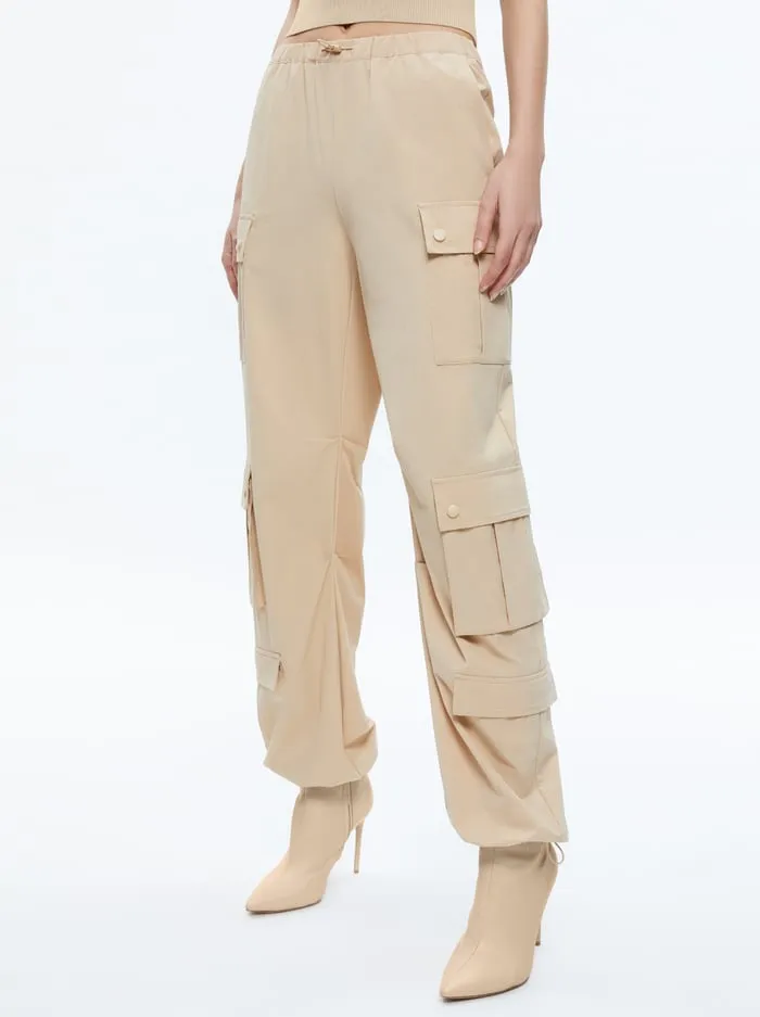 Pants Women Alice Olivia Shara Parachute Cargo Pant Almond