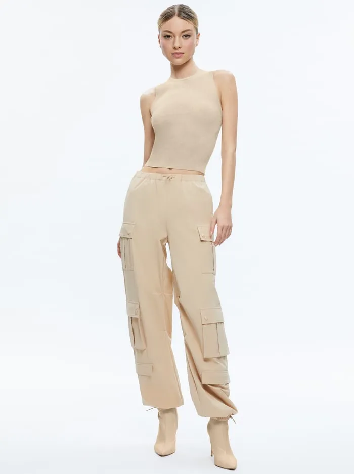 Pants Women Alice Olivia Shara Parachute Cargo Pant Almond