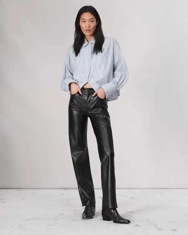 Pants Women Rag and Bone Harlow Faux Leather Pant Black