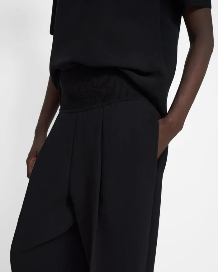 Pants Women Theory Carrot Pant In Crepe Black Pants Women Theory Carrot Pant In Crepe Black