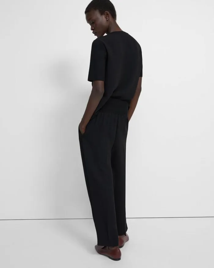 Pants Women Theory Carrot Pant In Crepe Black Pants Women Theory Carrot Pant In Crepe Black