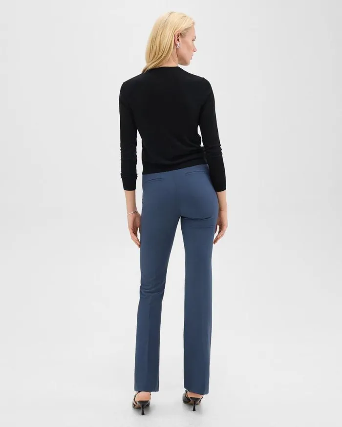 Pants Women Theory Flared Pant In Good Wool Ash Blue
